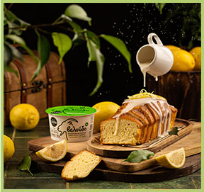 Yogurt cake with lemon glaze