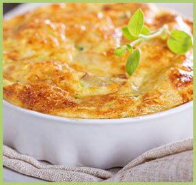 Soufflé with cheese and yogurt 
